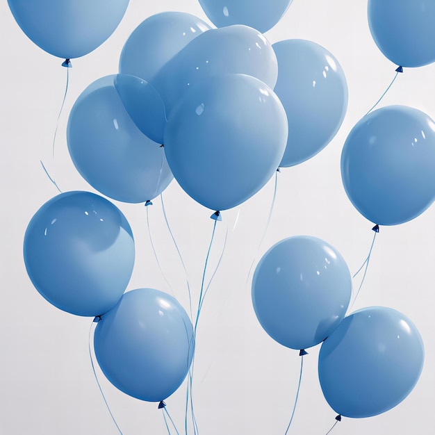 Photo a group of blue balloons with the words  blue  on them