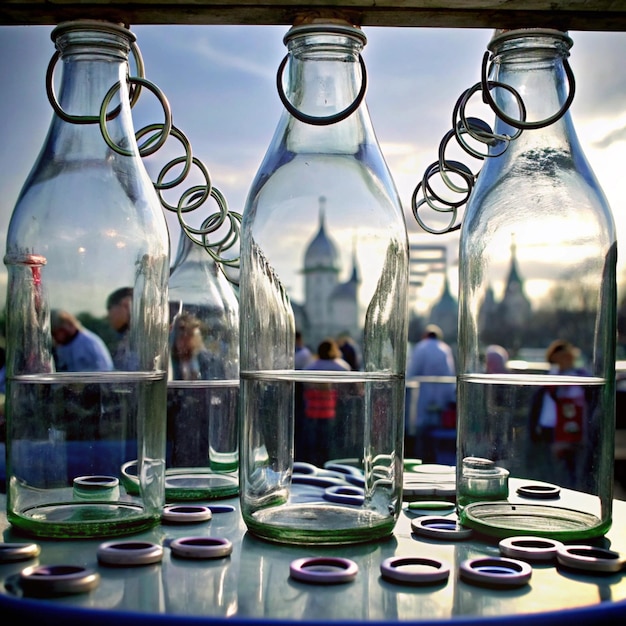 Photo a group of bottles with the word london on them