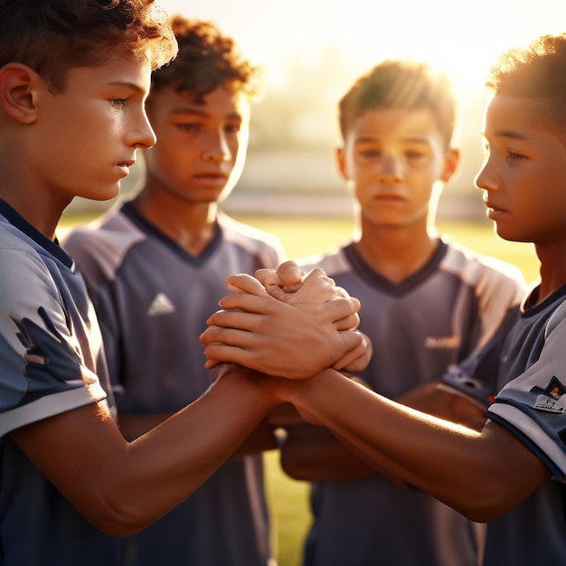 a group of boys with their arms around each other