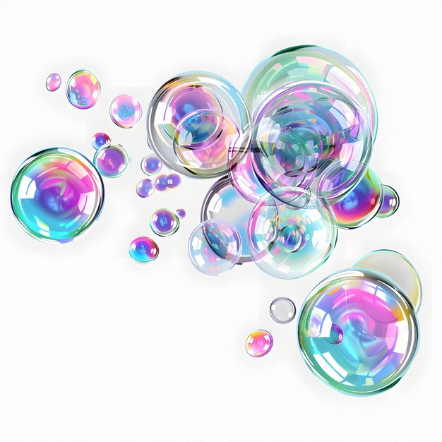 Photo a group of bubbles that are on a white background