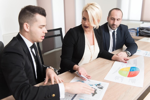 Group of Business People Having Meeting Together in the Office