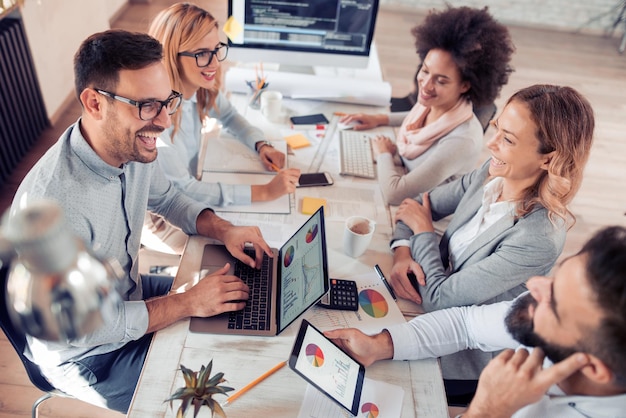 Group of business people in meeting at office