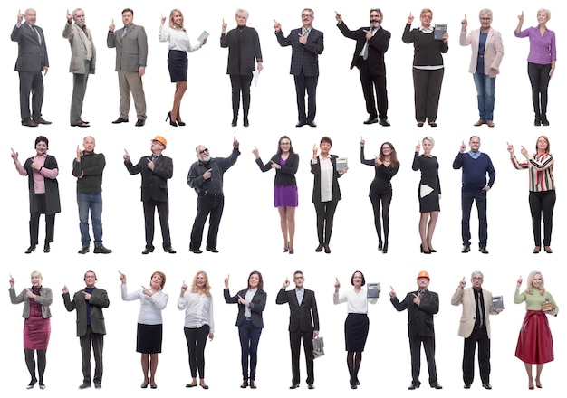 Group of businessmen showing thumbs up isolated