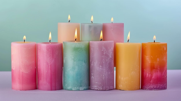 a group of candles with the number 3 on them