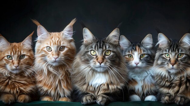 Photo a group of cats with one of them has a white collar