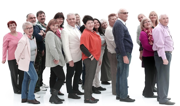 Group of cheerful mature people looking at camera