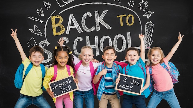 a group of children holding up signs that say back to school