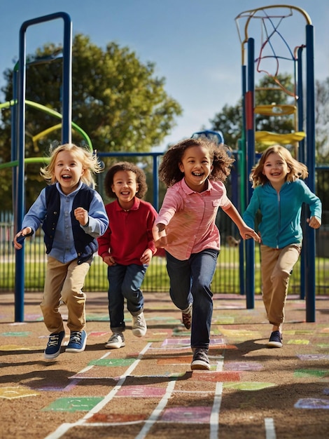 a group of children playing a game of board game