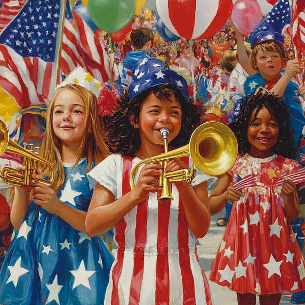 a group of children playing a trombone with the words the one on the bottom right