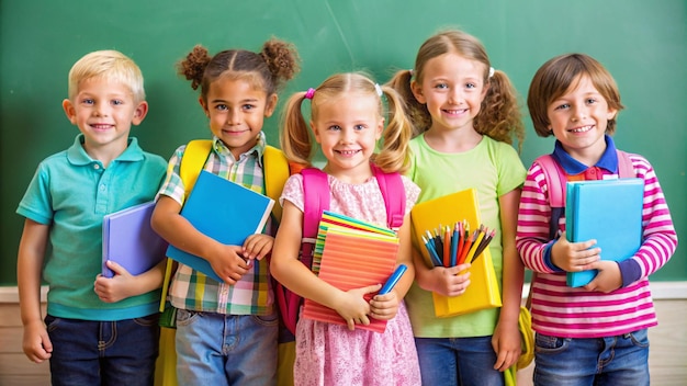 Photo a group of children with books in their hands