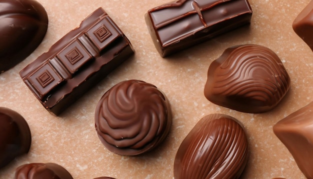 A group of chocolates on a table