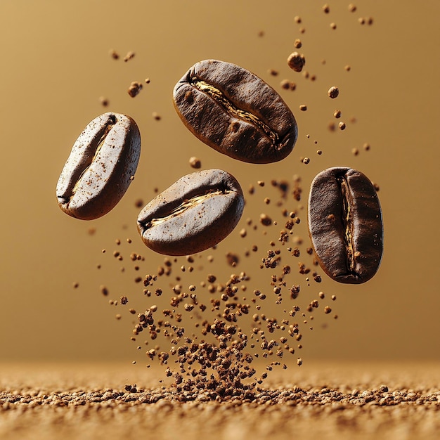 a group of coffee beans are in a circle