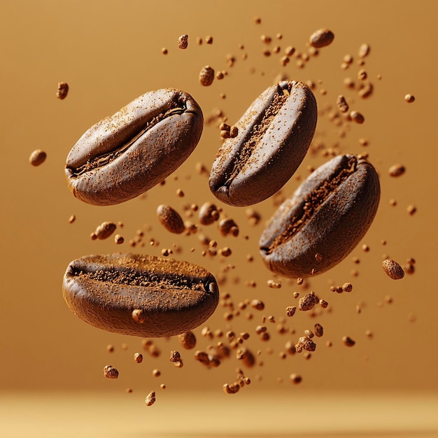 a group of coffee beans are in a circle