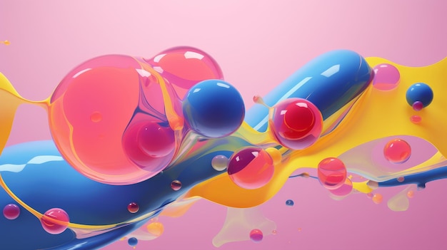 A group of colorful bubbles floating on top of each other