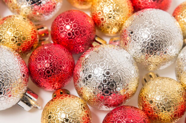 Group of colorful christmas balls