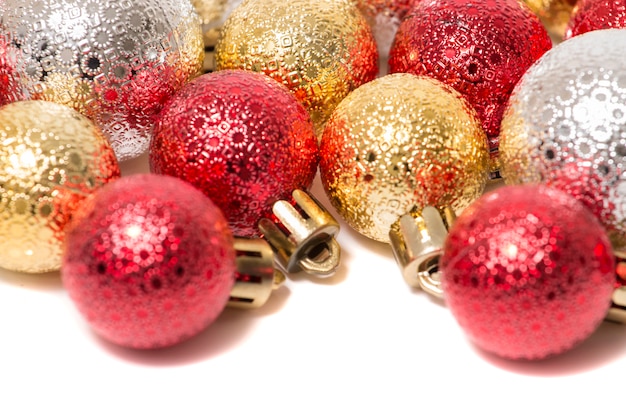 Group of colorful christmas balls