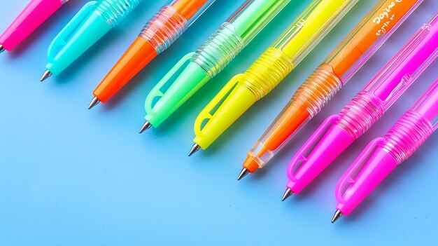 a group of colorful pencils are lined up on a table