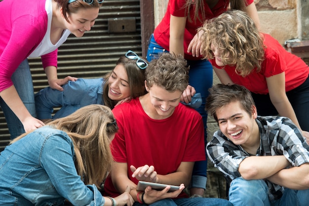 Group of cool teenagers