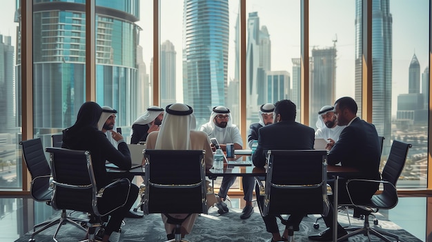 Group of Corporate Arab Businessmen Meeting in The Office Stock Images