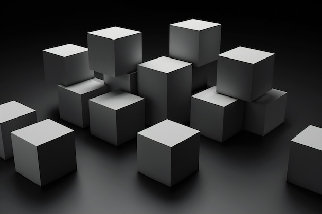 Photo a group of cubes with one that says  cube