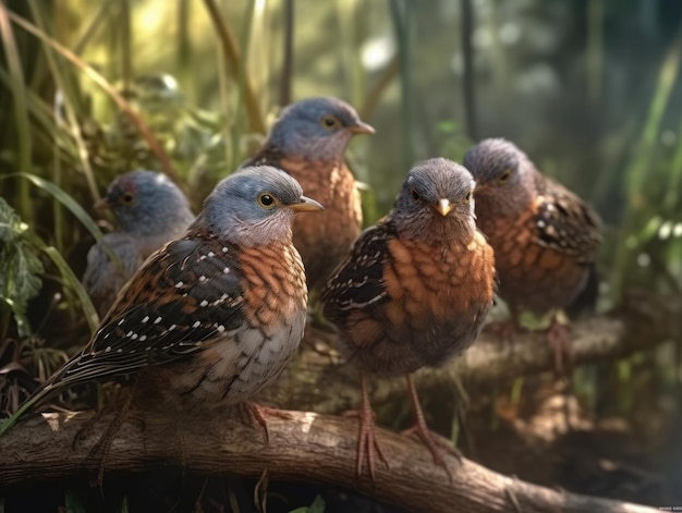 Group of Cuckoo in natural habitat generative AI