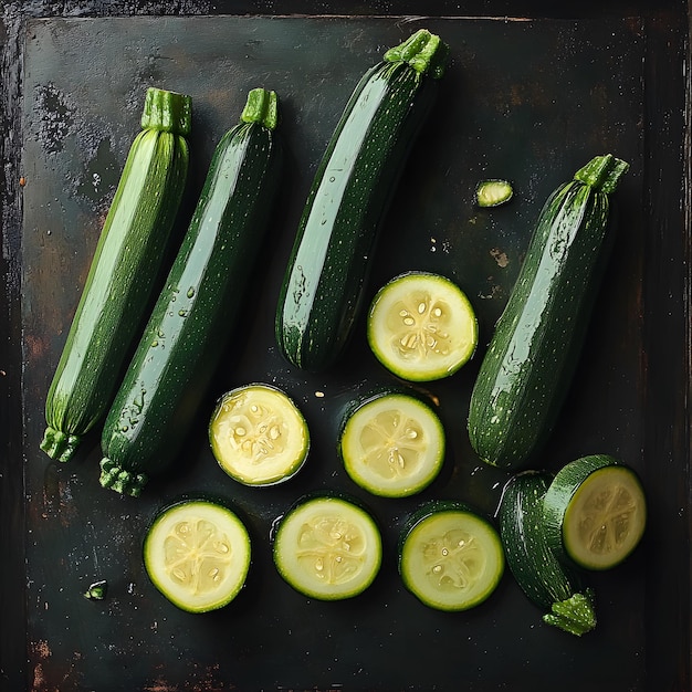 Photo a group of cucumbers are on a cutting board with the number 3 on it