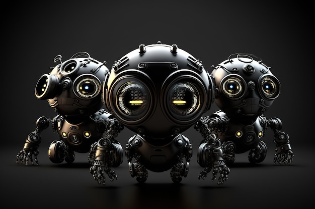 A group of cute robots ready to go generative ai