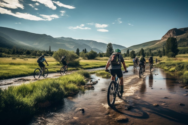 Group Of Cyclists Generative AI