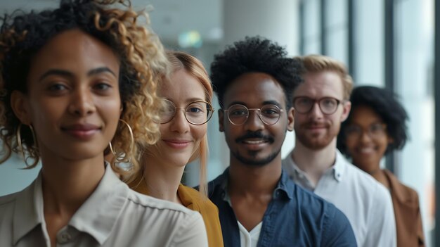 Photo group of diverse business people in a video conference diversity theme video conference diversity