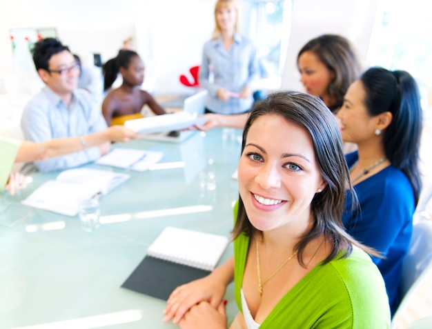 Group of diverse people are having a meeting