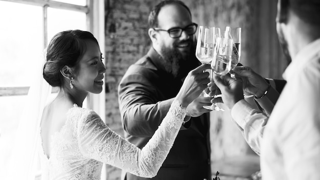 Group of Diverse People Clinking Wine Glasses Together