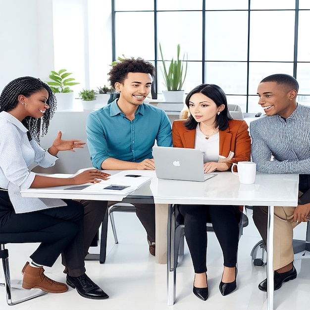 Group of diverse people having a business meeting ai generated