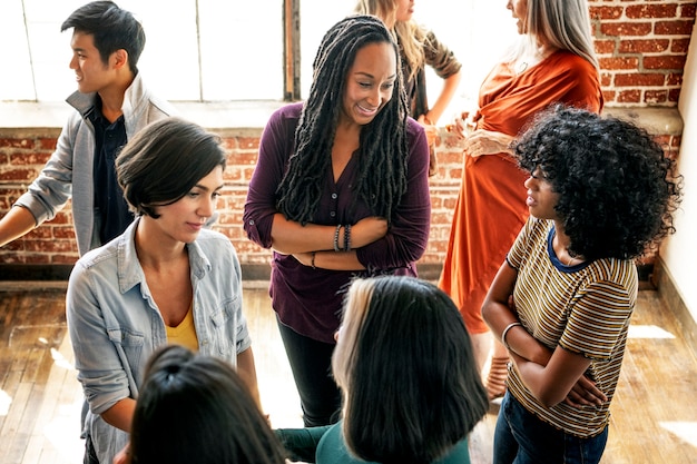 Group of diverse people in a workshop