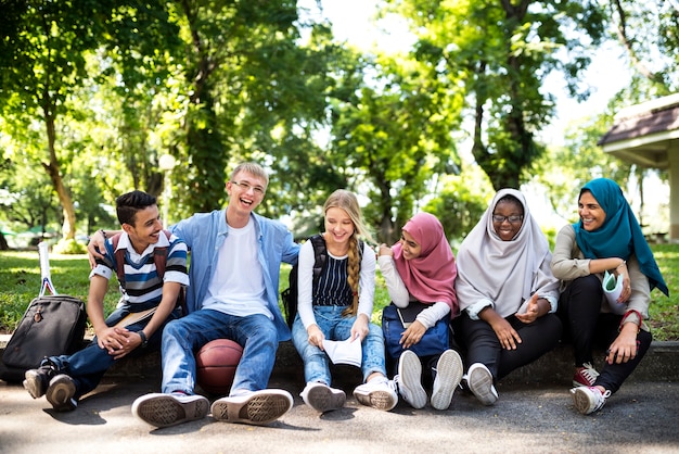 A group of diverse teenagers