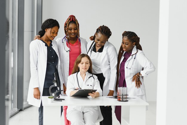 Group of doctors and nurses set in a hospital