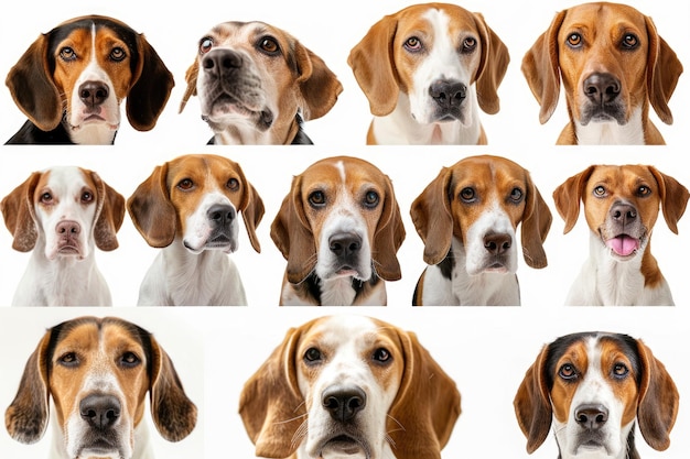 Photo a group of dogs displaying different emotional expressions