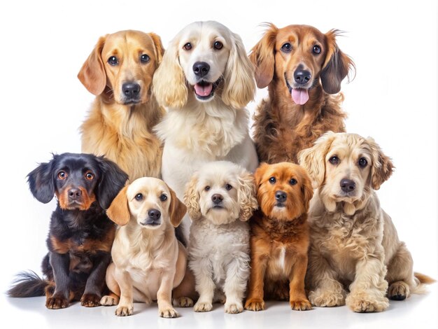 Photo a group of dogs and their owners are posing for a photo