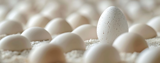 a group of eggs that are white and brown