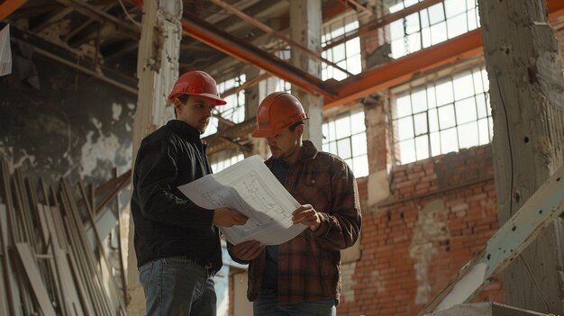 Photo group of engineers analyzing a project