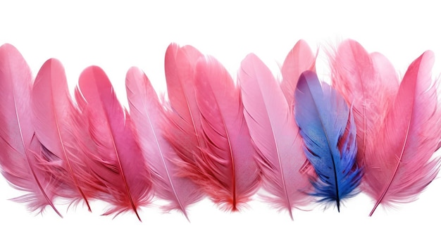 a group of feathers with a white background