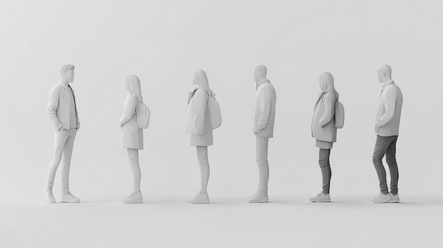 Photo a group of figurines of people in suits