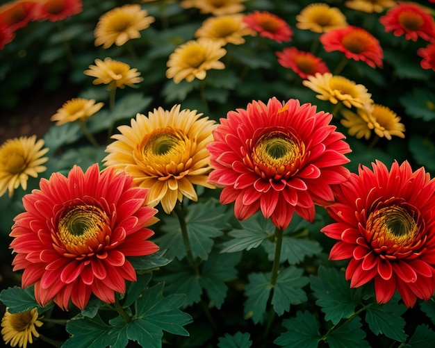 Photo a group of flowers with the name  dahlia  on the bottom