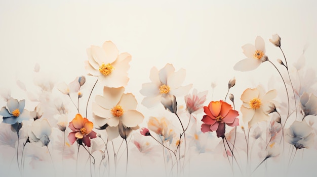 A group of flowers with a white background