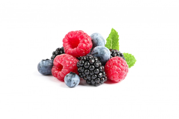 Group of fresh berries isolated 