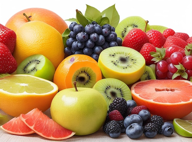 Group of fresh fruits