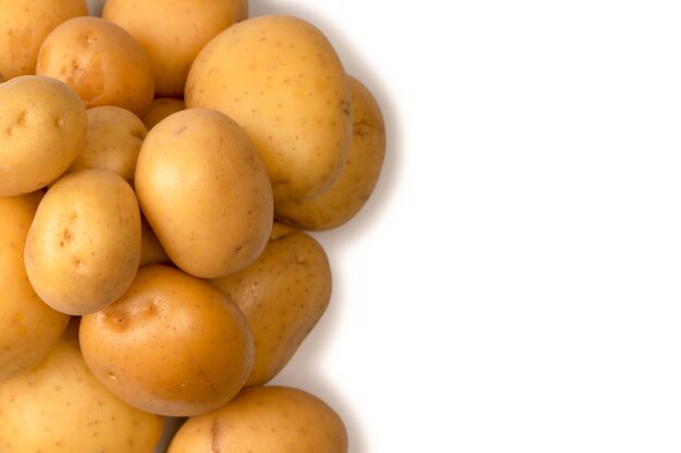 A group of fresh tasty potato isolated on white background