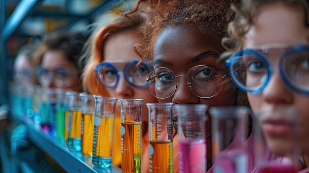 A group of friends conducting a DIY science experiment