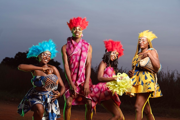 Group of friends dressed for carnival