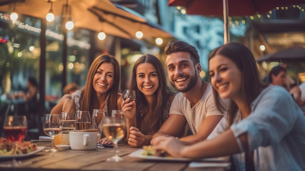 Group of friends hanging out together