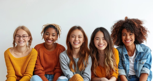 A group of friends laughing and talking together